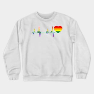 LGBT Heartbeat , Heartbeat lgbt , LGBT heartbeat LGBT rainbow heartbeat gay and lesbian pride , LBGT Gift Heartbeat Pride Crewneck Sweatshirt